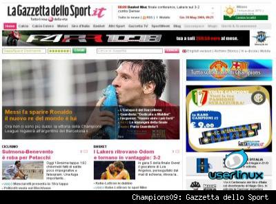 La Gazzetta dello Sport, Champions 2009