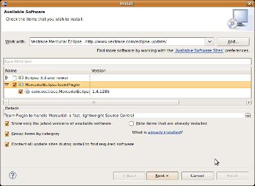 Instalando Mercurial en Eclipse